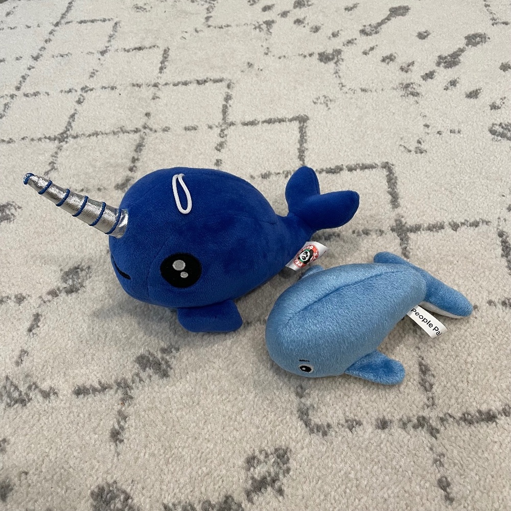 Peek-A-Boo Toys plush 9" stuffed animal Blue Whale Unicorn